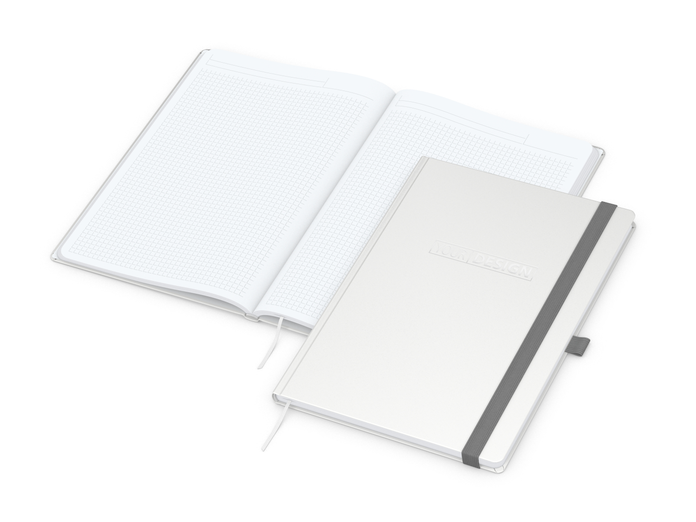 Notizbuch Vision-Book White Bestseller, A4, weiß inkl. Silberprägung