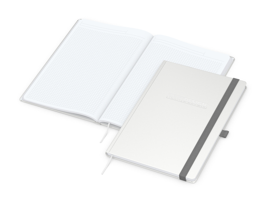 Notizbuch Vision-Book White Bestseller, A4, weiß inkl. Silberprägung