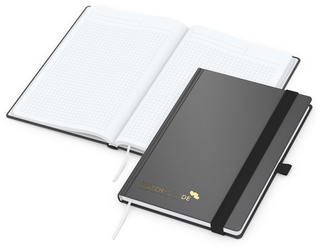 Notizbuch Vision-Book White Bestseller, A5, anthrazit inkl. Goldprägung