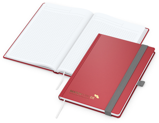 Notizbuch Vision-Book White Bestseller, A5, rot inkl. Goldprägung