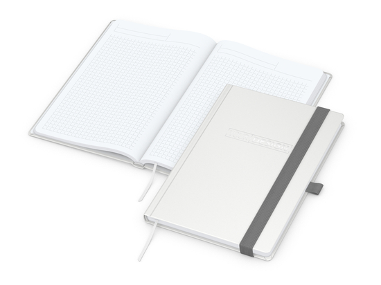 Notizbuch Vision-Book White Bestseller, A5, weiß inkl. Silberprägung