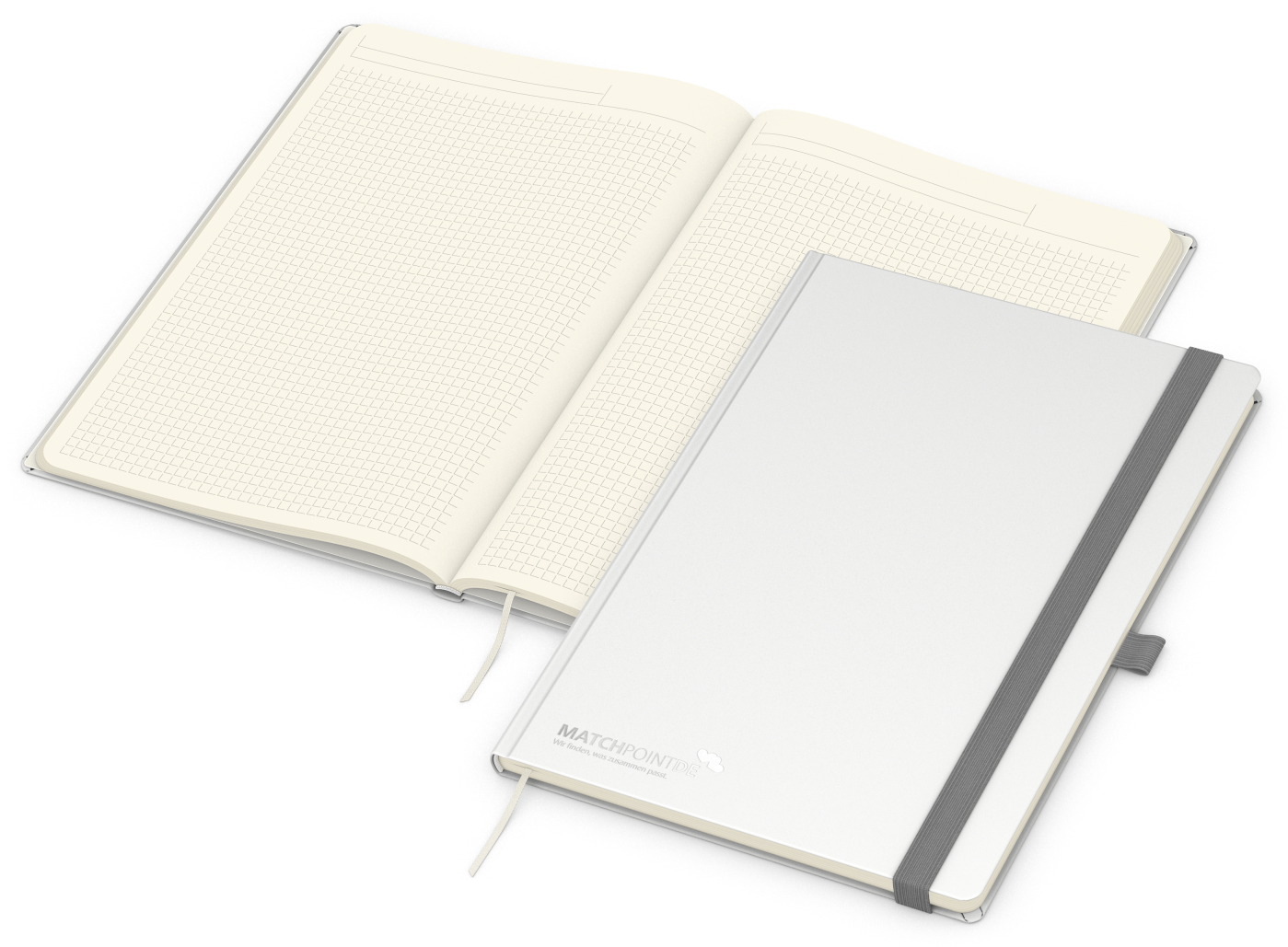 Notizbuch Vision-Book Creme Bestseller, A4, weiß inkl. Silberprägung