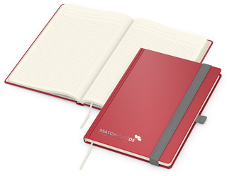 Notizbuch Vision-Book Creme Bestseller, A5, rot inkl. Silberprägung