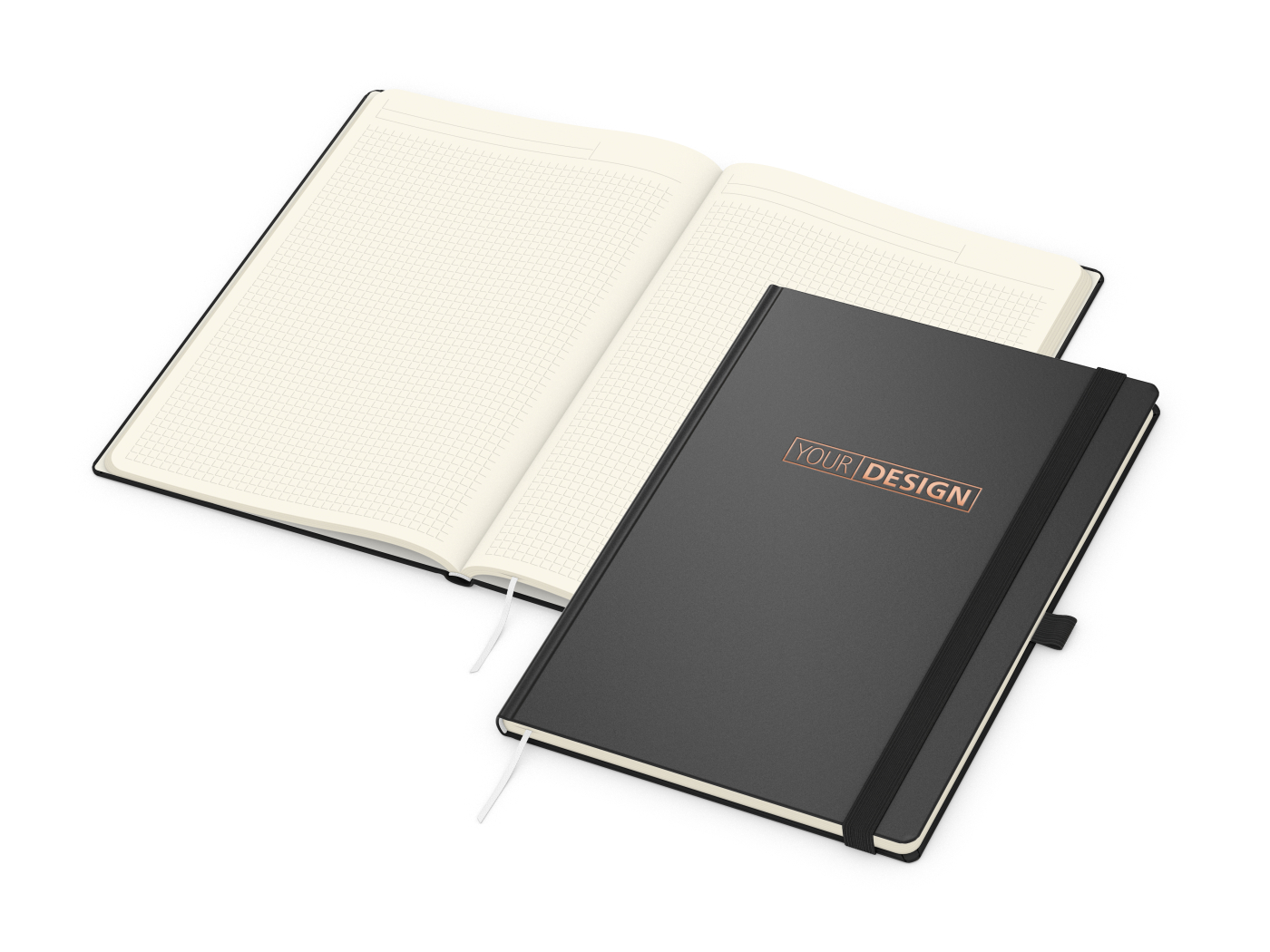 Notizbuch Vision-Book Creme Bestseller, A4, schwarz inkl. Kupferprägung