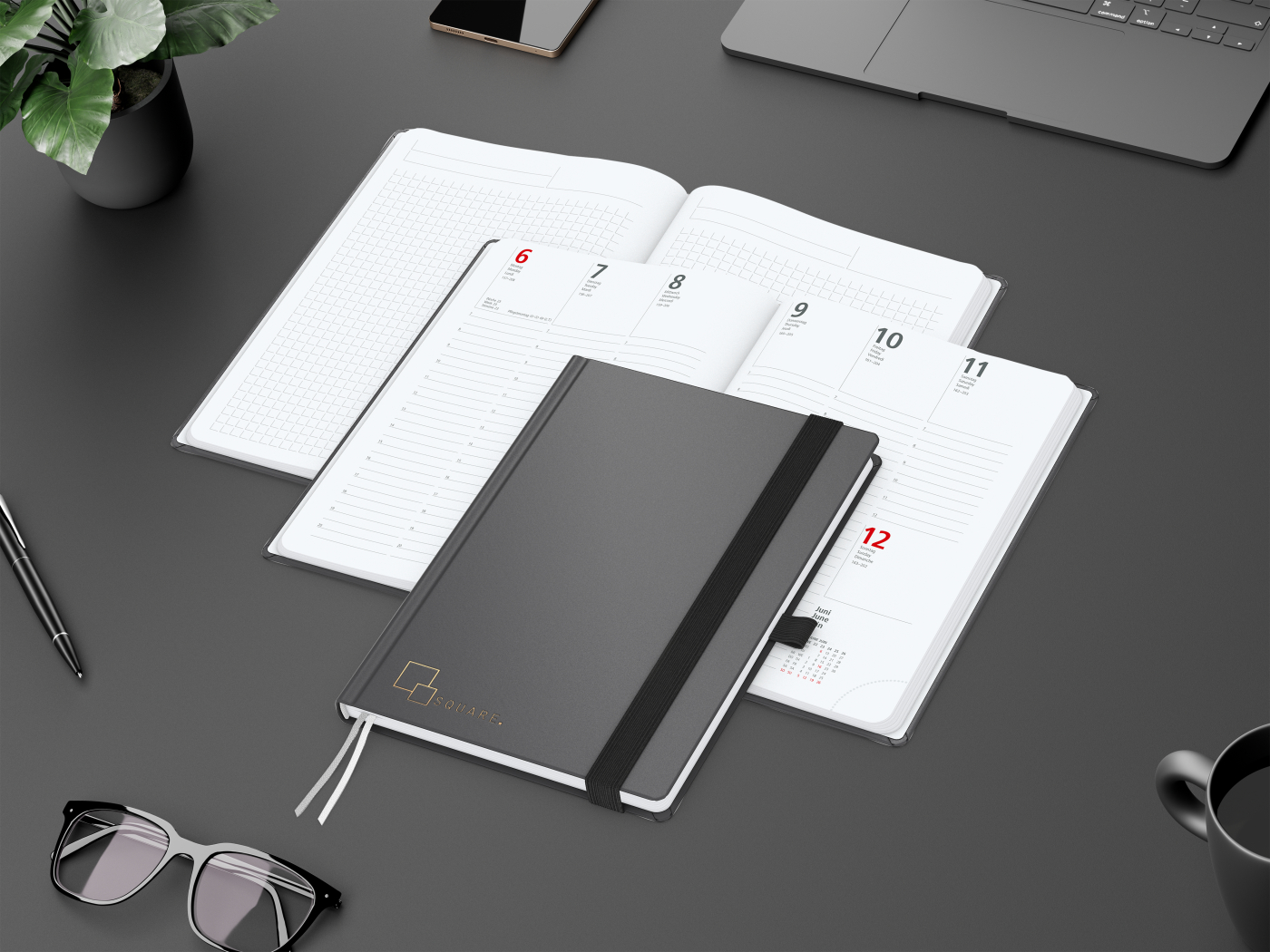 Wochenplaner Vision-Hybrid White Bestseller inkl. Goldprägung