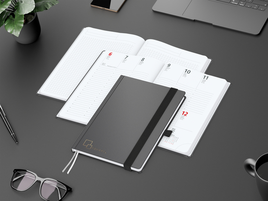 Wochenplaner Vision-Hybrid White Bestseller inkl. Goldprägung