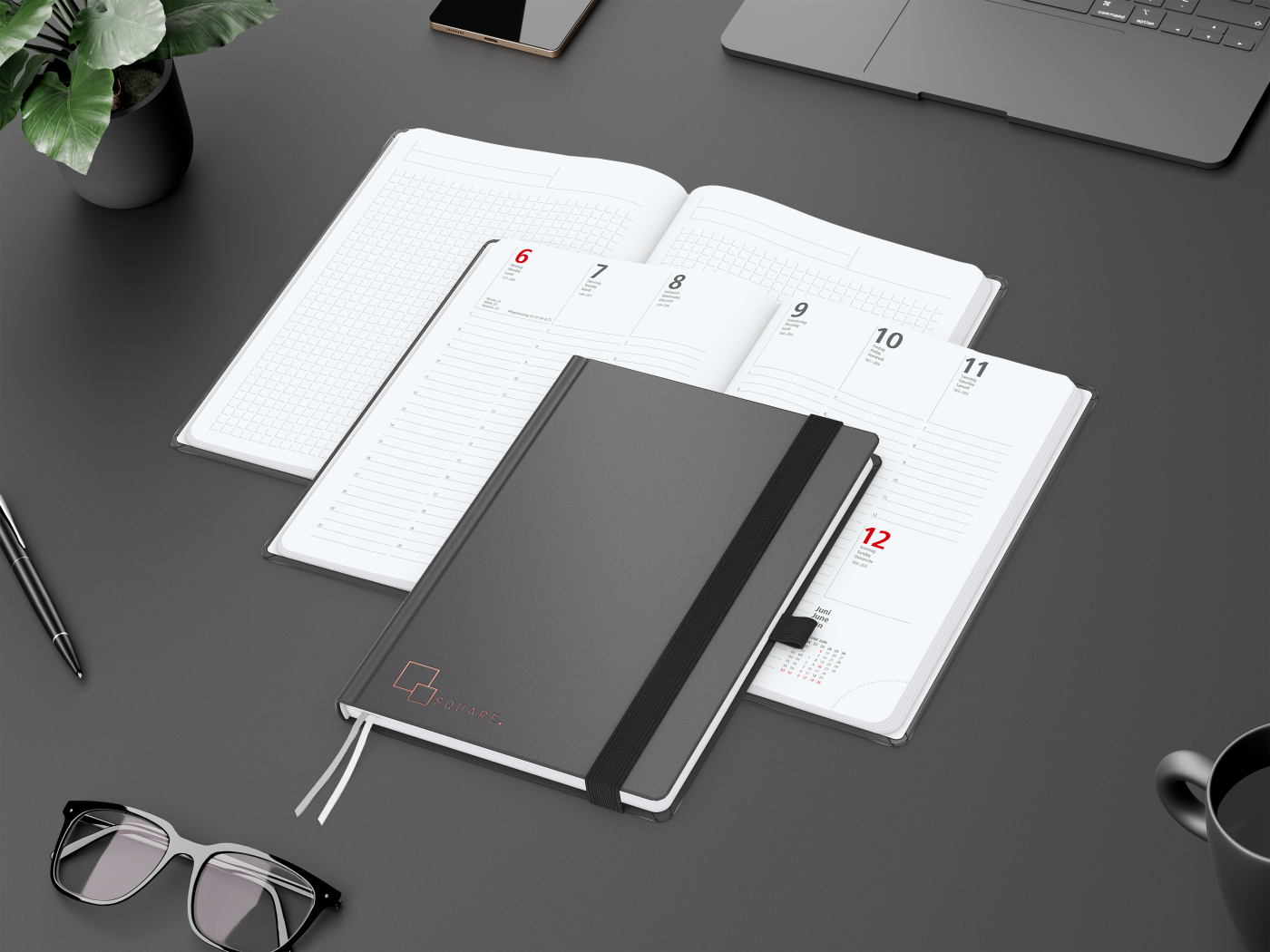Wochenplaner Vision-Hybrid White Bestseller inkl. Kupferprägung