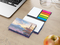Haftnotiz-Set Wien Bookcover White Bestseller, gloss-individuell, Farbschnitt blau
