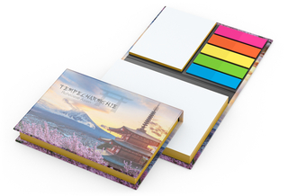Haftnotiz-Set Wien Bookcover White Bestseller, gloss-individuell, Farbschnitt gelb