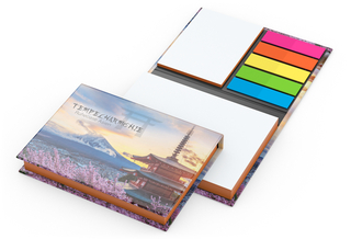 Haftnotiz-Set Wien Bookcover White Bestseller, matt-individuell, Farbschnitt orange