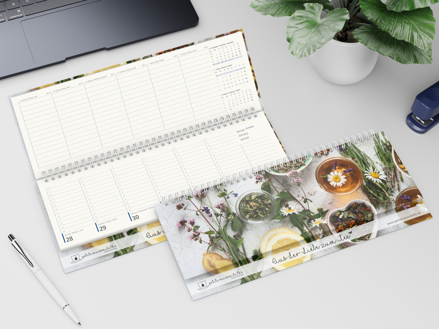 Tisch-Querkalender Compact Natura Recycling