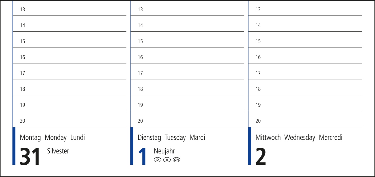 Tisch-Querkalender Compact Natura Recycling