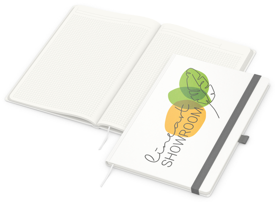 Notizbuch Match-Book, A4, Cover-Star Recycling-Matt, silbergrau
