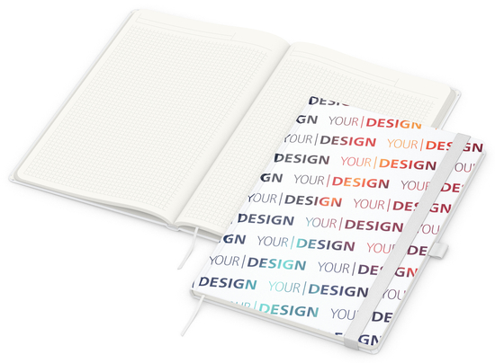 Notizbuch Match-Book, A4, Cover-Star Recycling-Matt, weiß