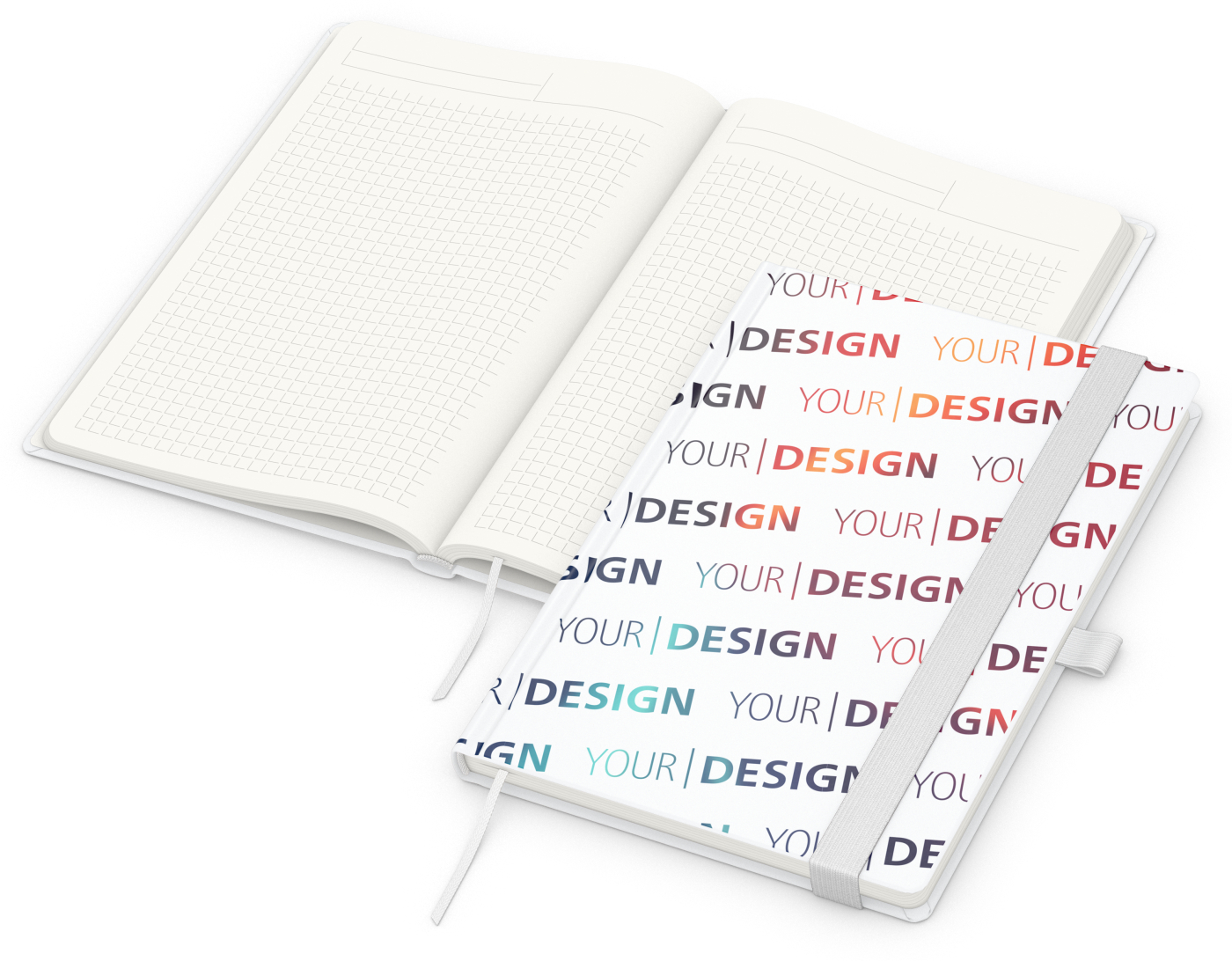 Notizbuch Match-Book, A5, Cover-Star Recycling-Matt, weiß
