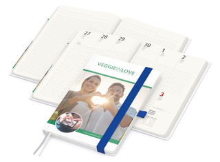 Wochenplaner Match-Hybrid A5 Cover-Star Recycling-Matt, mittelblau