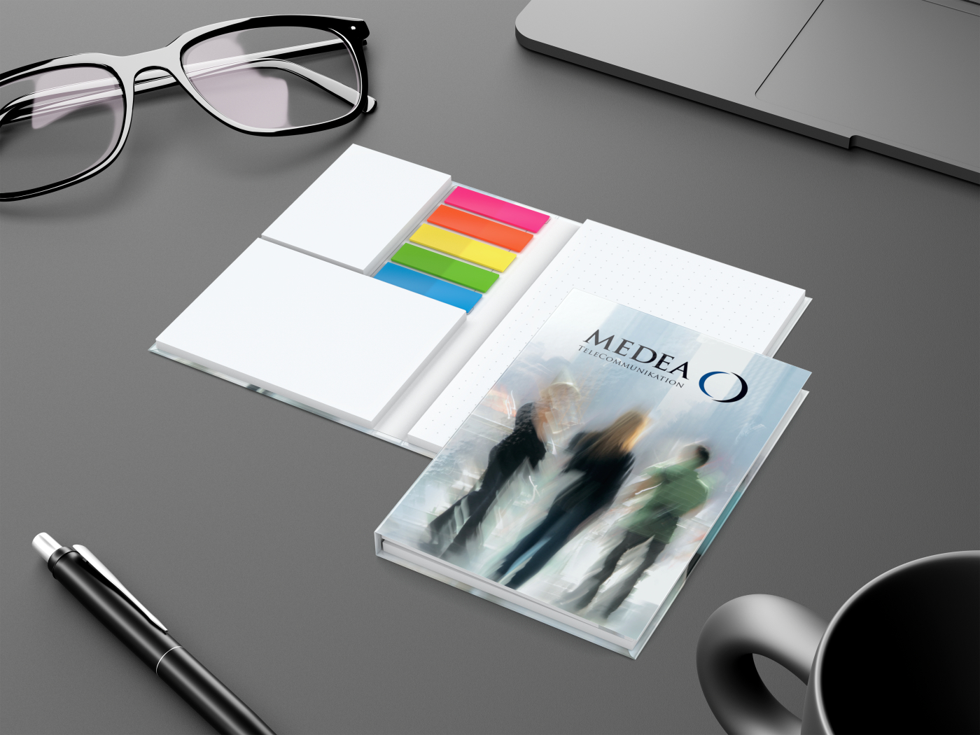Haftnotiz-Set Helsinki Bookcover White, gloss-individuell