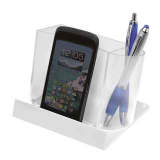 Smartphone-/Tabletständer mit Zettelbox und Köcher
