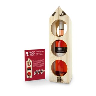 Das Original: Weinverpackung und -regal in einem, für bis zu 12 Flaschen. Kombiniert mit einem hochwertigen Villa Römer Roséwein (0,75 l).