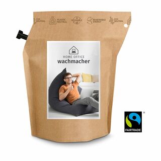Wiederverwendbarer Werbe-Kaffee Beutel - kein Instant-Produkt! 100% Arabica Kaffee (Fairtrade) ergibt ca. 300 ml