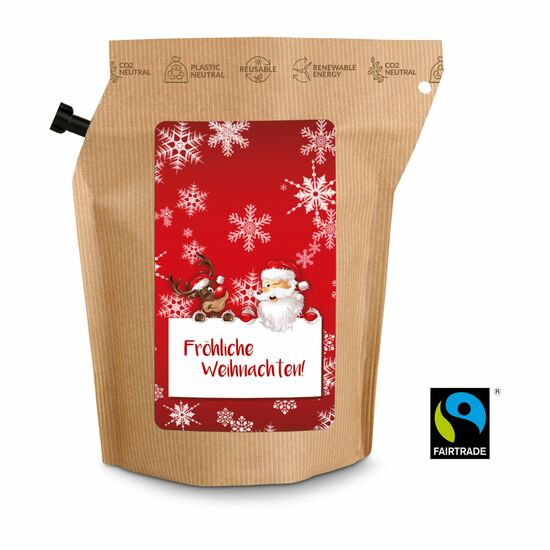 Wiederverwendbarer Werbe-Kaffee Beutel - kein Instant-Produkt! 100% Arabica Kaffee (Fairtrade) ergibt ca. 300 ml