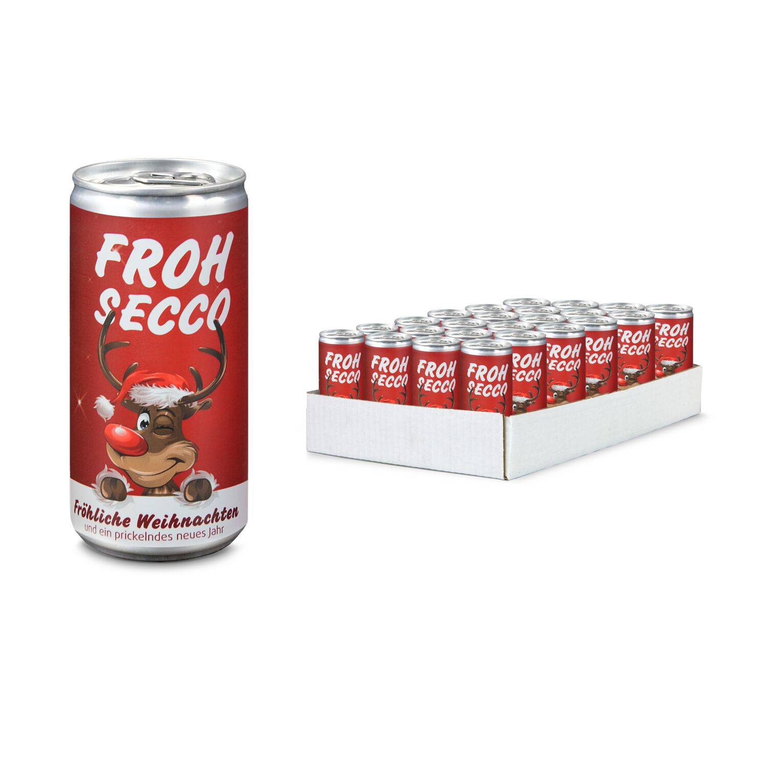 Geschenkartikel / Präsentartikel: FROHSECCO Elch (rot) 2K1258