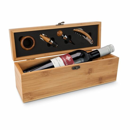 Geschenkset / Präsenteset: Wein in Bambuskiste 2K1330