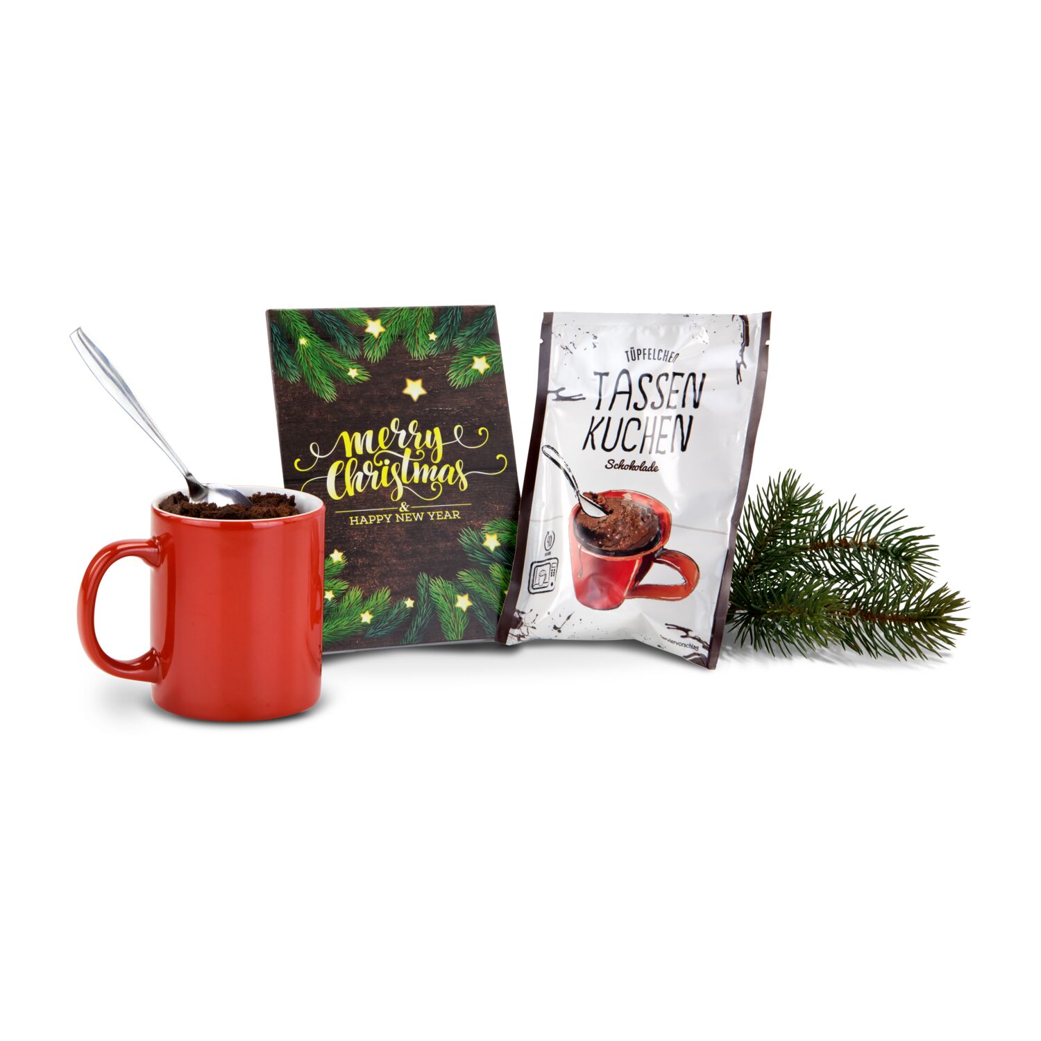 Geschenkartikel / Präsentartikel: Tassenkuchen 70 g, Merry Christmas 2K1357