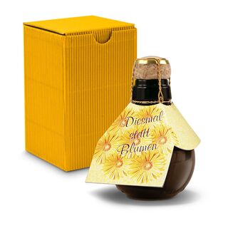 0,125 l hochwertiger Sekt brut in origineller Flasche, Alkohol 12% Vol. - Inklusive Geschenkkarton