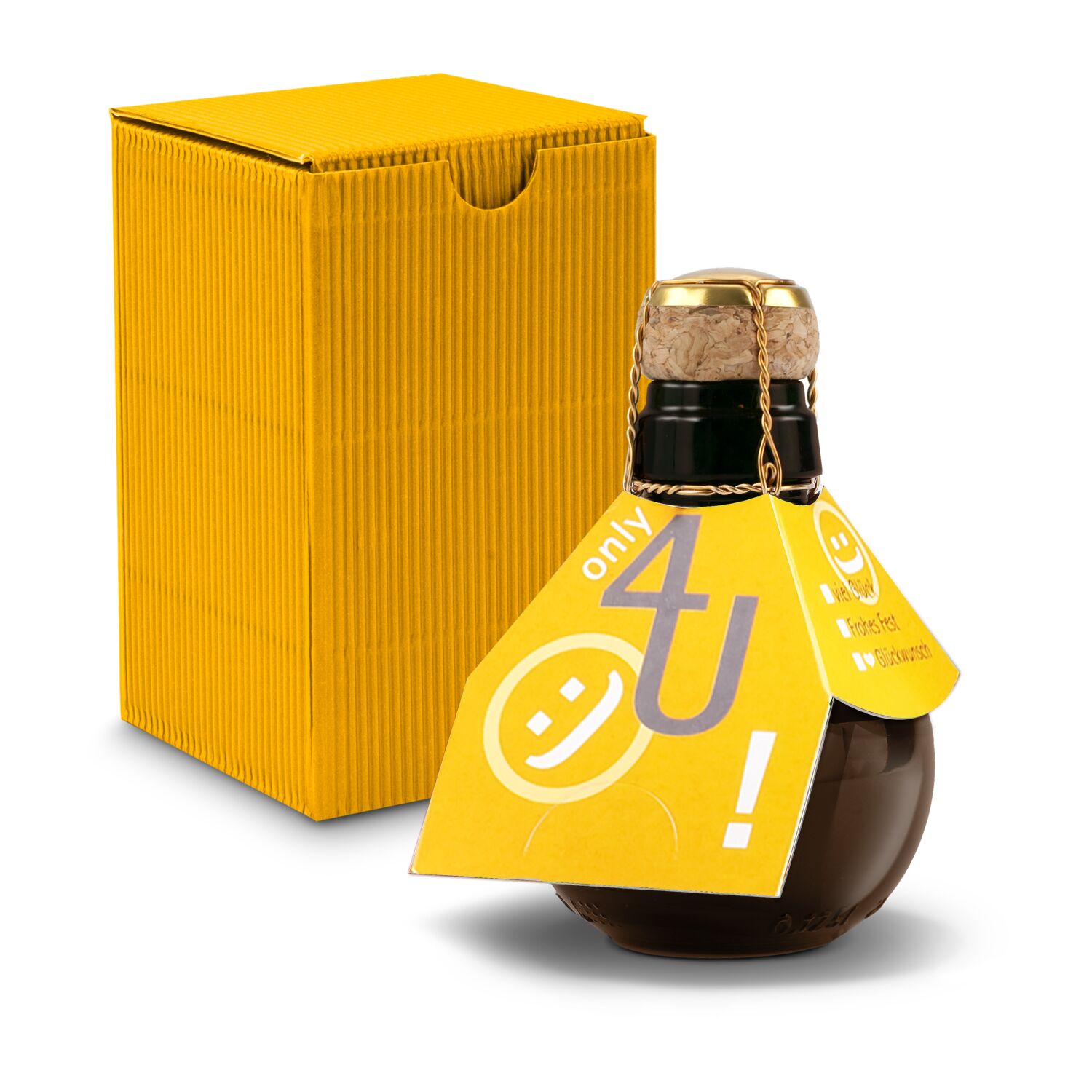 0,125 l hochwertiger Sekt brut in origineller Flasche, Alkohol 12% Vol. - Inklusive Geschenkkarton