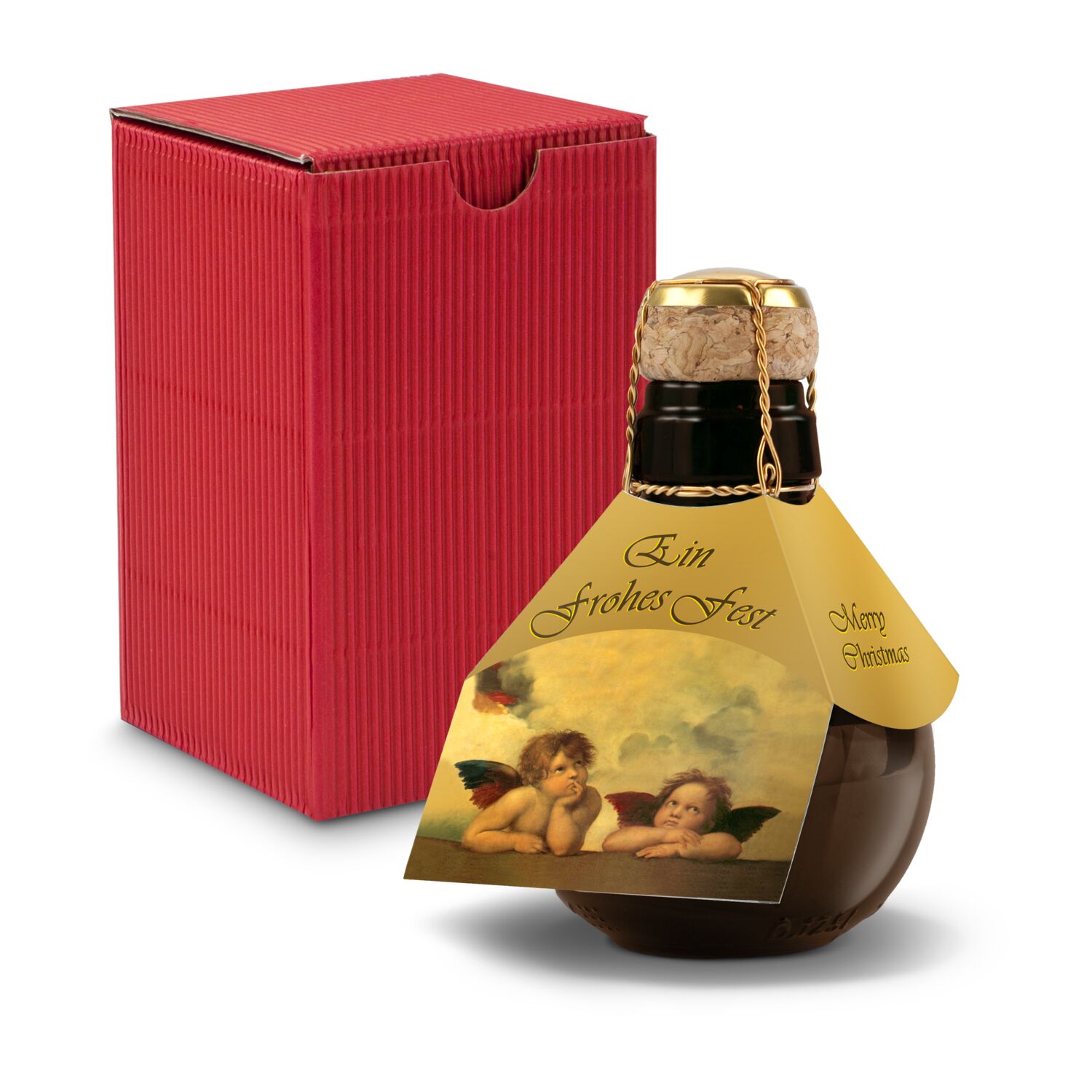 0,125 l hochwertiger Sekt brut in origineller Flasche, Alkohol 12% Vol. - Inklusive Geschenkkarton