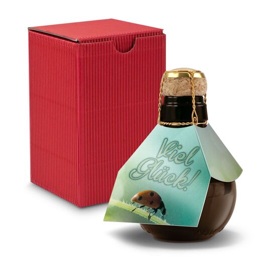 0,125 l hochwertiger Sekt brut in origineller Flasche, Alkohol 12% Vol. - Inklusive Geschenkkarton