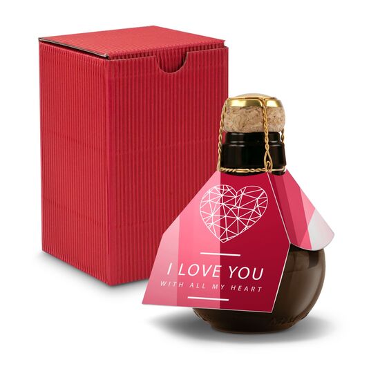 0,125 l hochwertiger Sekt brut in origineller Flasche, Alkohol 12% Vol. - Inklusive Geschenkkarton