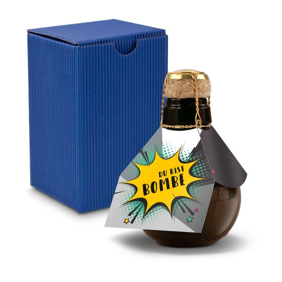 0,125 l hochwertiger Sekt brut in origineller Flasche, Alkohol 12% Vol. - Inklusive Geschenkkarton