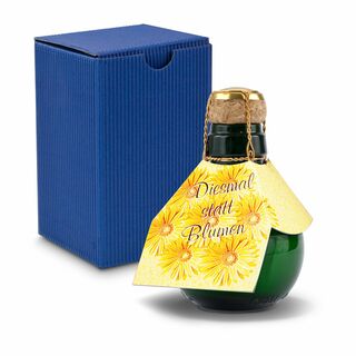 Origineller Sekt Diesmal statt Blumen - Karton Blau, 125 ml 2K1358a3