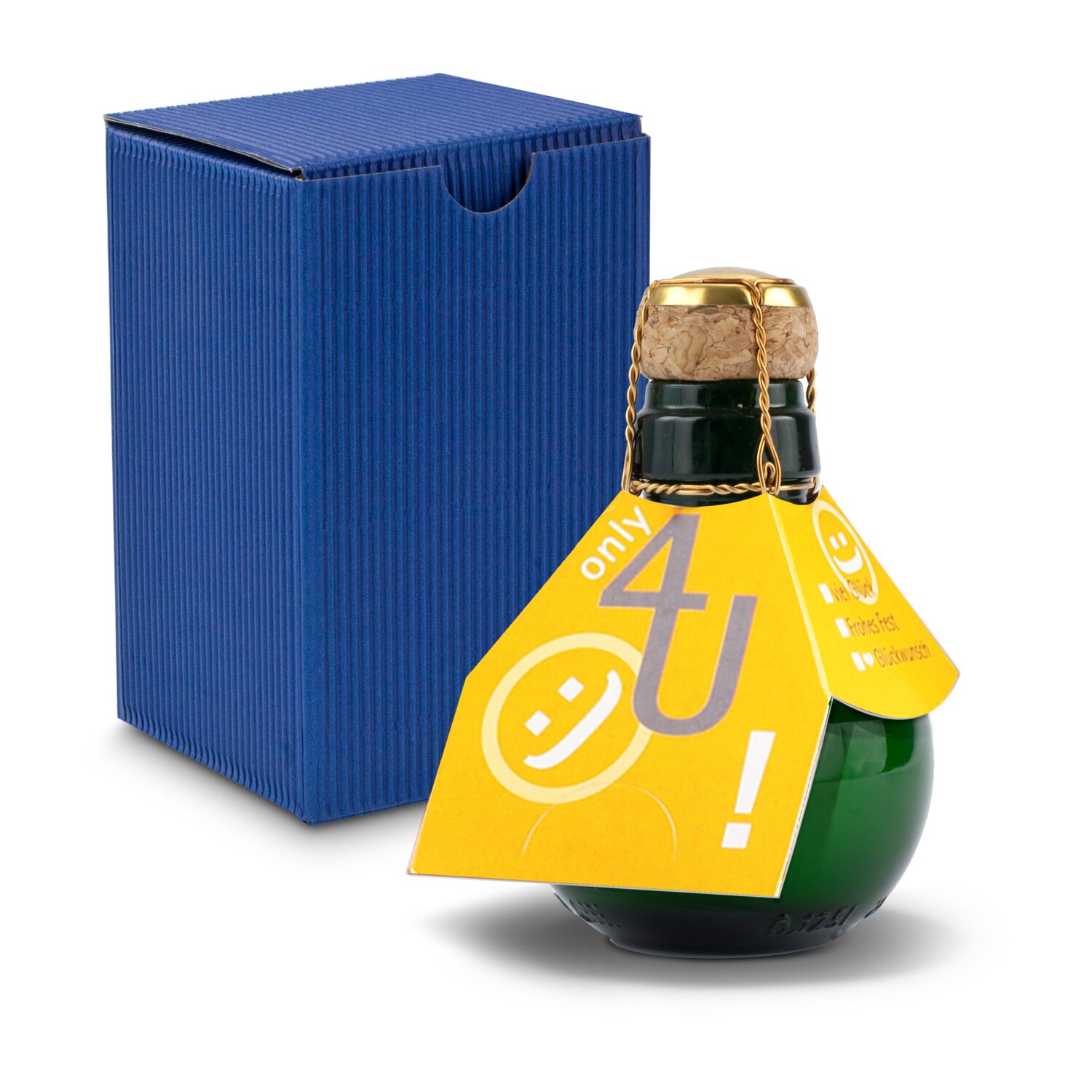 Origineller Sekt Only 4 u - Karton Blau, 125 ml 2K1358b3