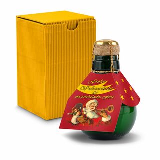 Origineller Sekt Weihnachtsgruß - Karton Gelb, 125 ml 2K1358f1
