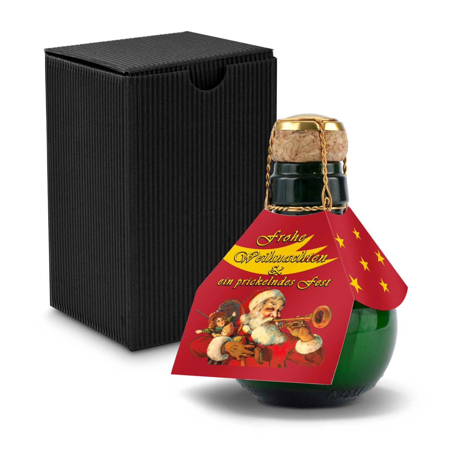 Origineller Sekt Weihnachtsgruß - Karton Schwarz, 125 ml 2K1358f2