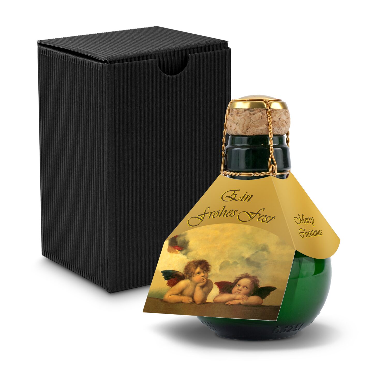 Origineller Sekt Raffael - Karton Schwarz, 125 ml 2K1358g2