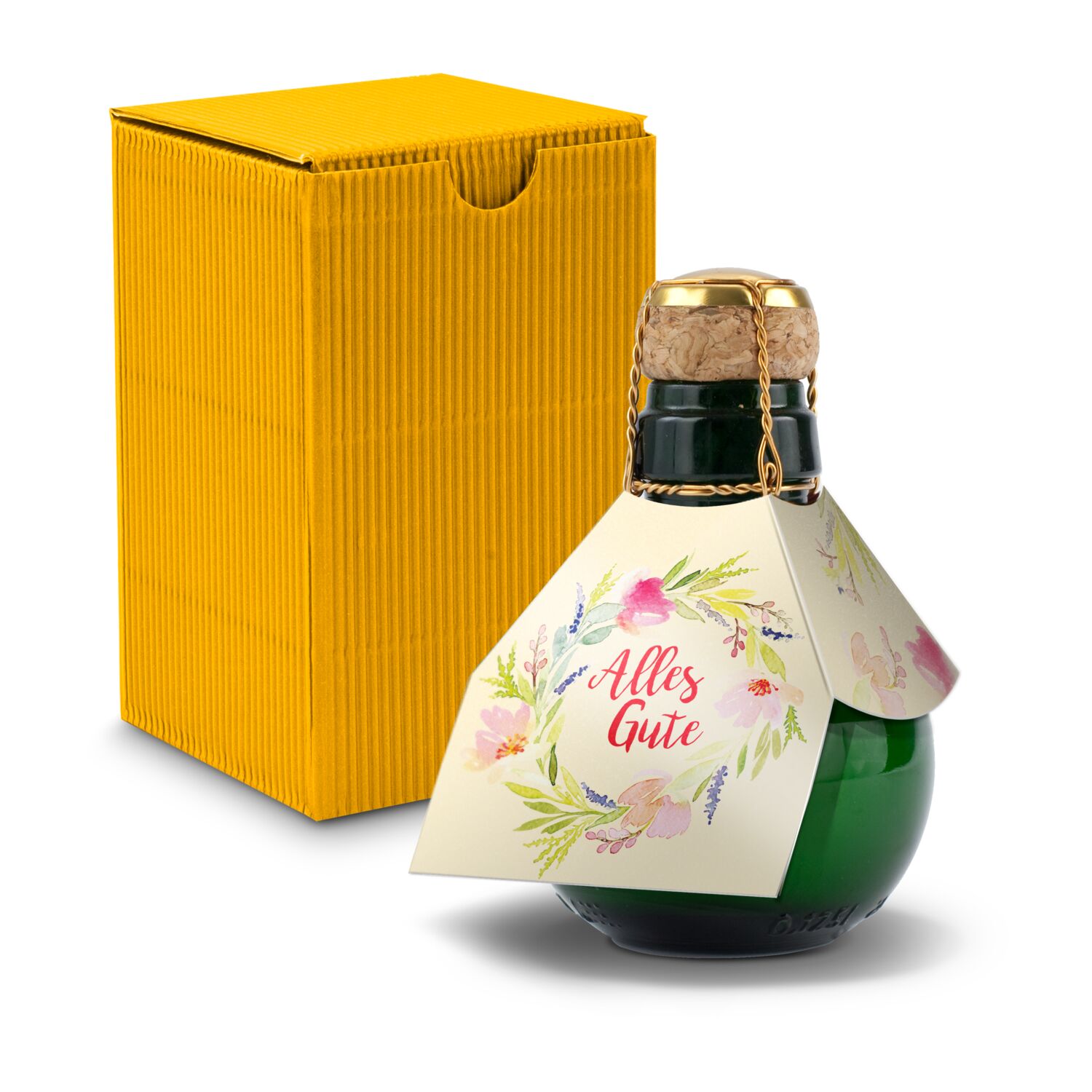 Origineller Sekt Alles Gute - Karton Gelb, 125 ml 2K1358k1