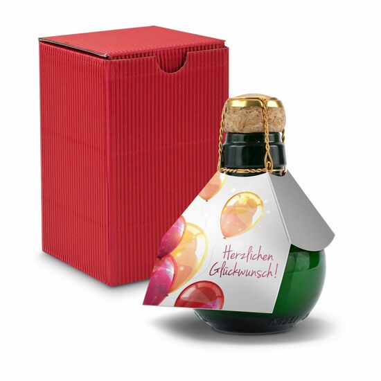 Origineller Sekt Herzlichen Glückwunsch - Karton Rot, 125 ml 2K1358m4