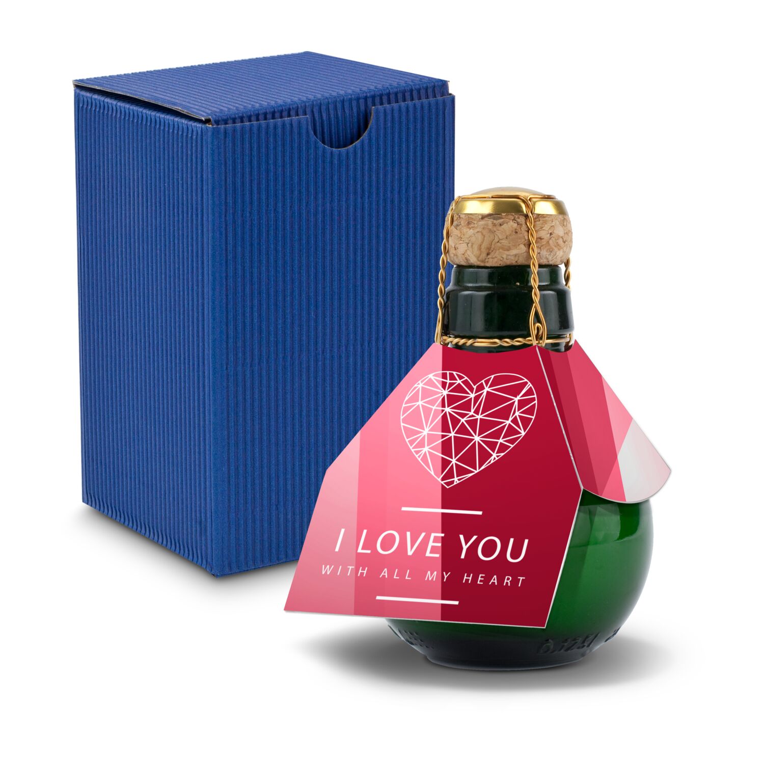 Origineller Sekt I love u - Karton Blau, 125 ml 2K1358p3