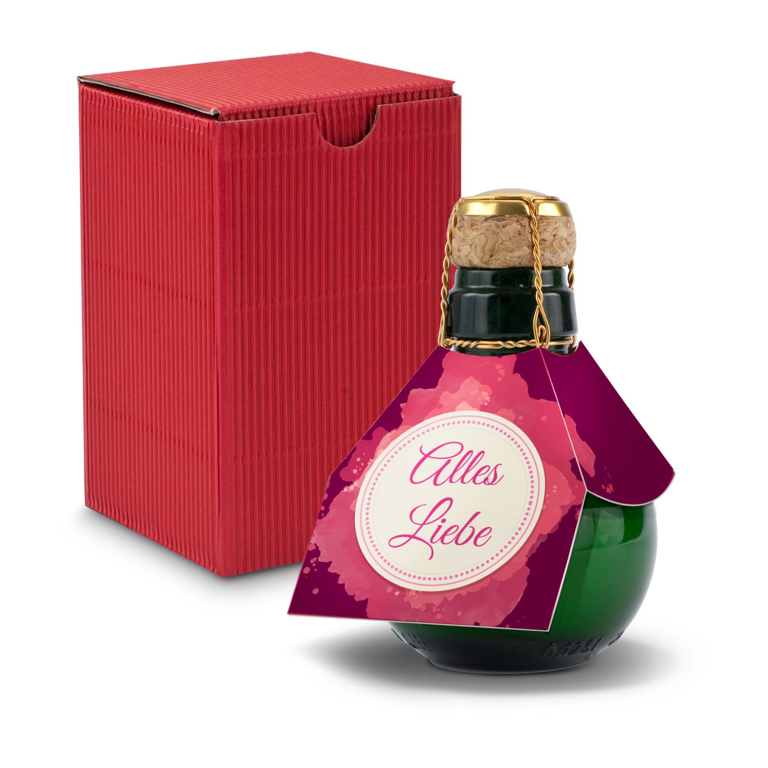 Origineller Sekt Alles Liebe - Karton Rot, 125 ml 2K1358q4