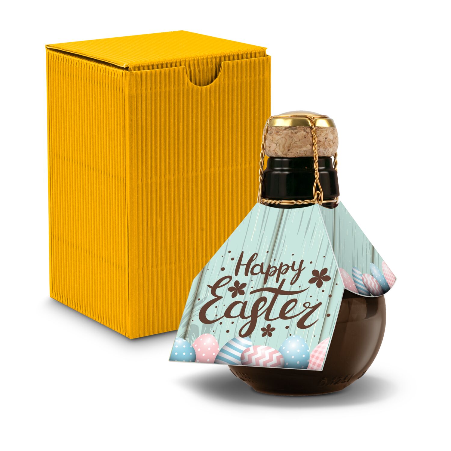 Origineller Sekt Happy Easter - Karton Gelb, 125 ml 2K1358s1