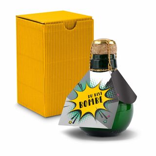 Origineller Sekt Du bist Bombe- Karton Gelb, 125 ml 2K1358v1