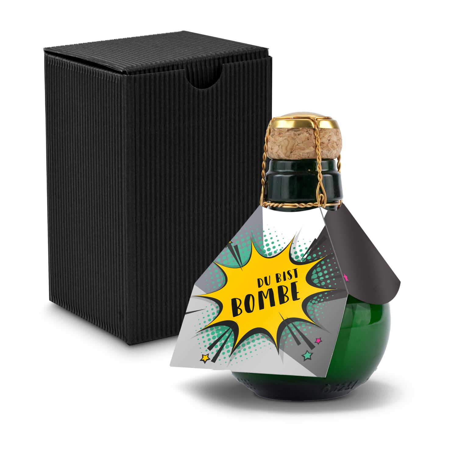Origineller Sekt Du bist Bombe- Karton Schwarz, 125 ml 2K1358v2