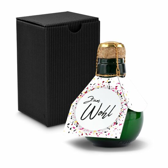 Origineller Sekt Zum Wohl- Karton Schwarz, 125 ml 2K1358w2