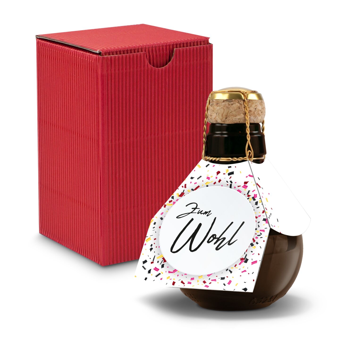 Origineller Sekt Zum Wohl- Karton Rot, 125 ml 2K1358w4