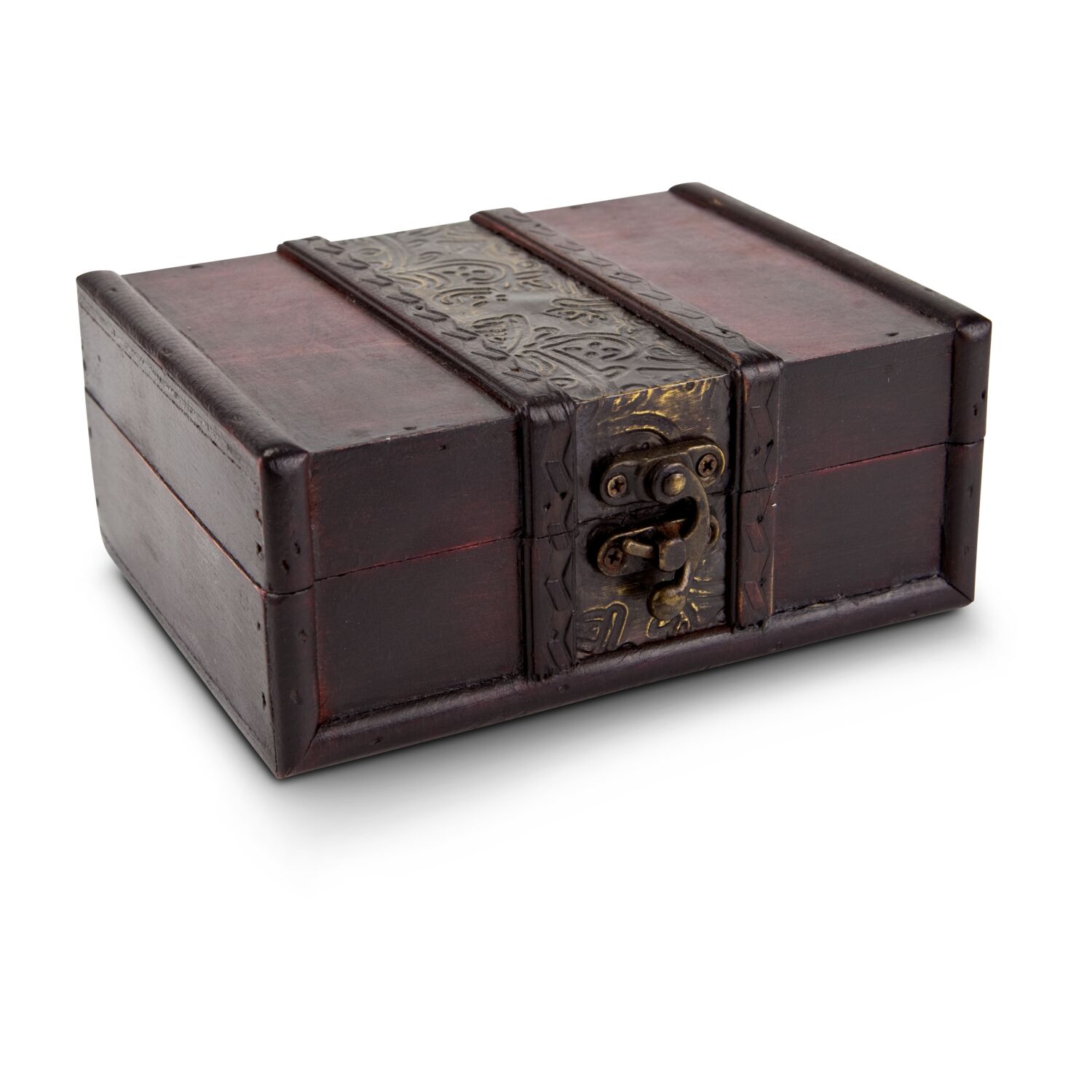 Kleine Schatztruhe gefüllt mit 192 g feinsten Schoko-Gold-Dublonen mit Kakao-Anteilen zwischen 38% und 71%. Ein echter Aztekenschatz!