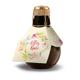 0,125 l hochwertiger Sekt brut in origineller Flasche mit Naturkork und Agraffe, Alkohol 12% Vol.